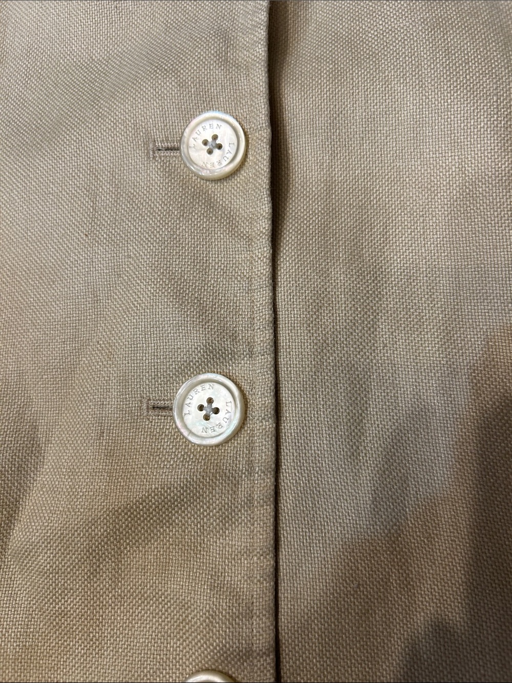 Lauren Ralph Lauren Cream 💯Linen Button Front Blazer - Picture 11 of 16